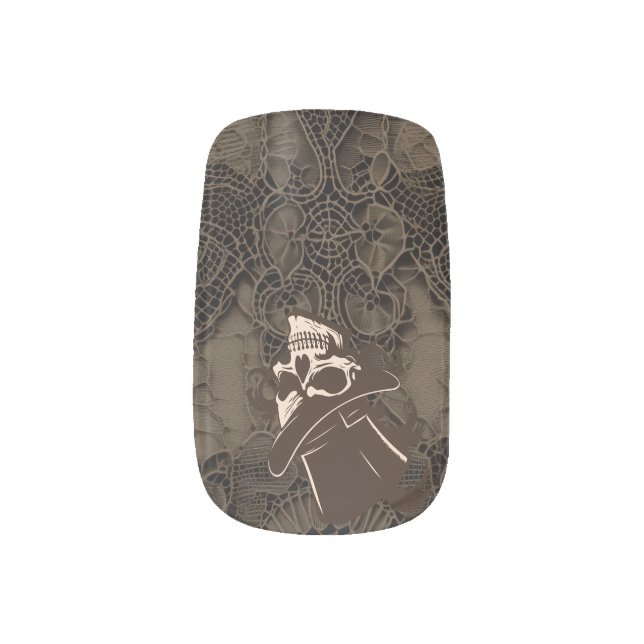 "Mr. Top-hat"  Minx Nail Art (Left Thumb)