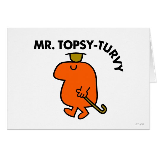 Mr. Topsy-Turvy | Upside Down Hat & Cane Cards (Front Horizontal)