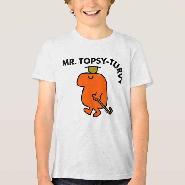 Mr. Topsy-Turvy | Upside Down Hat & Cane Tri-Blend Shirt (Front)