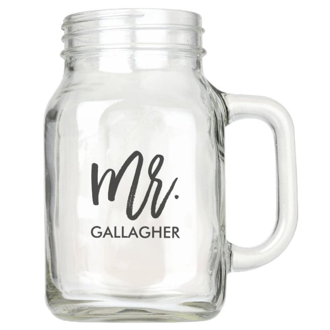 Mr Trendy Script Mason Jar (Front)