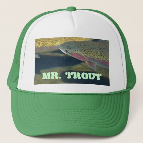 Mr Trout hats Rainbow Lake Trout Fishing Fisherman