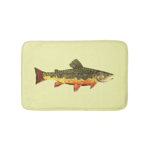 Mr Trout Whiskers Brookie salvelinus fontinalis Bathroom Mat