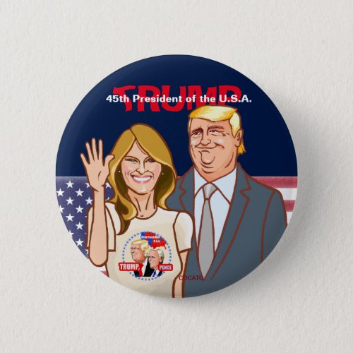 Mr Trump  MrsMelaniapencePresident of theUS Pinback Button