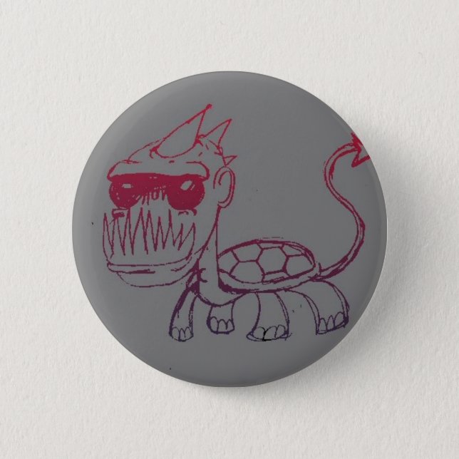 Mr. Turtle Monster Pinback Button (Front)