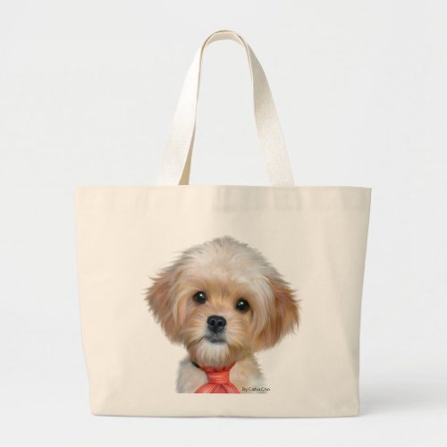 MrTW the Cavapoo Large Tote Bag