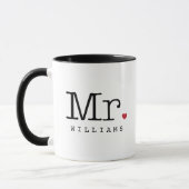 Mr Vintage Black Personalized Wedding Monogram Mug (Left)