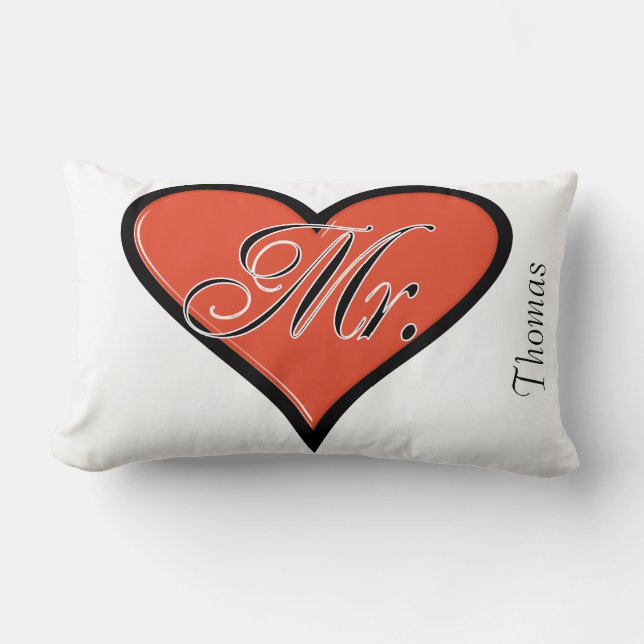 Mr. Wedding Bridal Decorative Pillow, see matching Lumbar Pillow (Front)