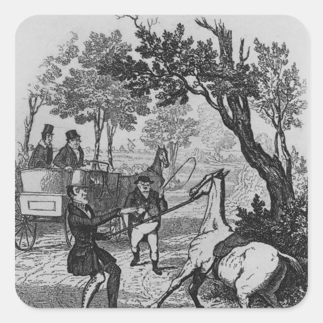 Mr. Winkle and Mr. Pickwick trying to control Square Sticker (Front)