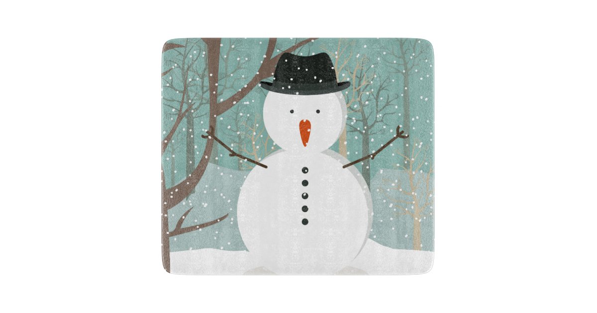 Mr. Winter Snowman Cutting Board Zazzle