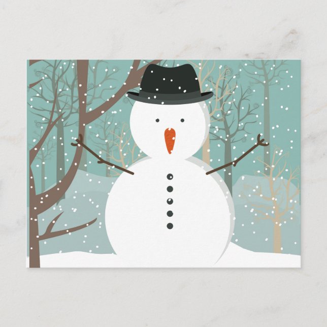 Mr. Winter Snowman Postcard (Front)