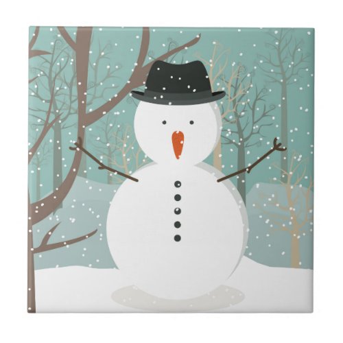 Mr Winter Snowman Tile