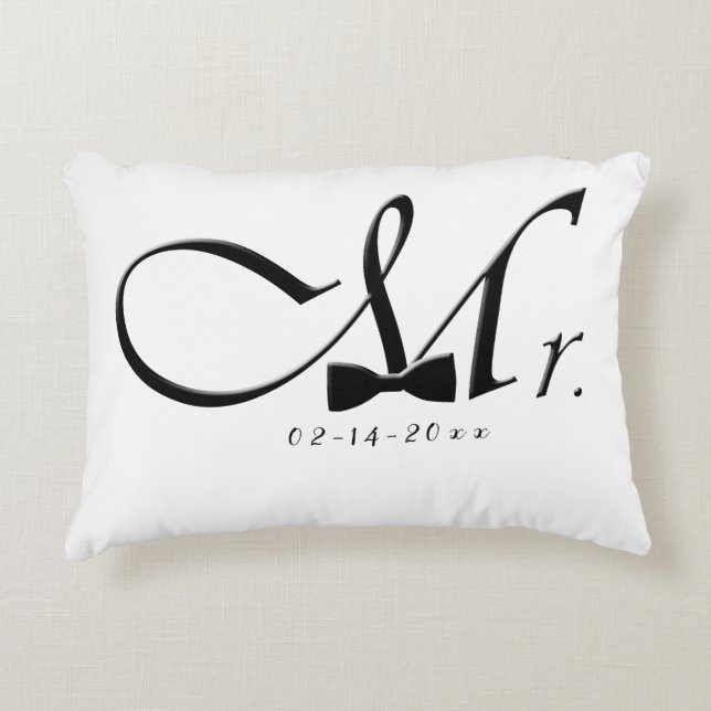 Mr. with Bow Tie Accent Pillow (Front)