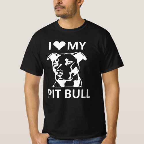 Mr Worldwide I Love Pitbull T_Shirt