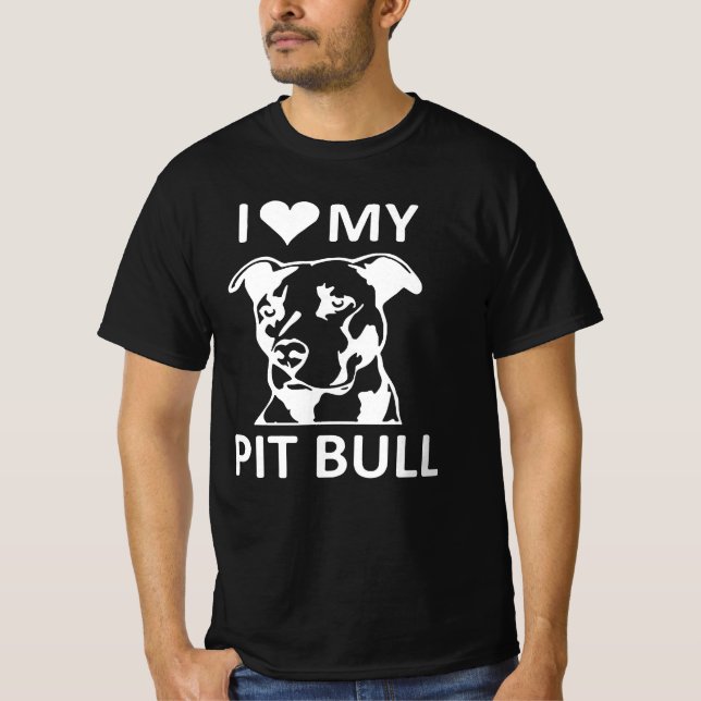 Mr. Worldwide I Love Pitbull T-Shirt (Front)