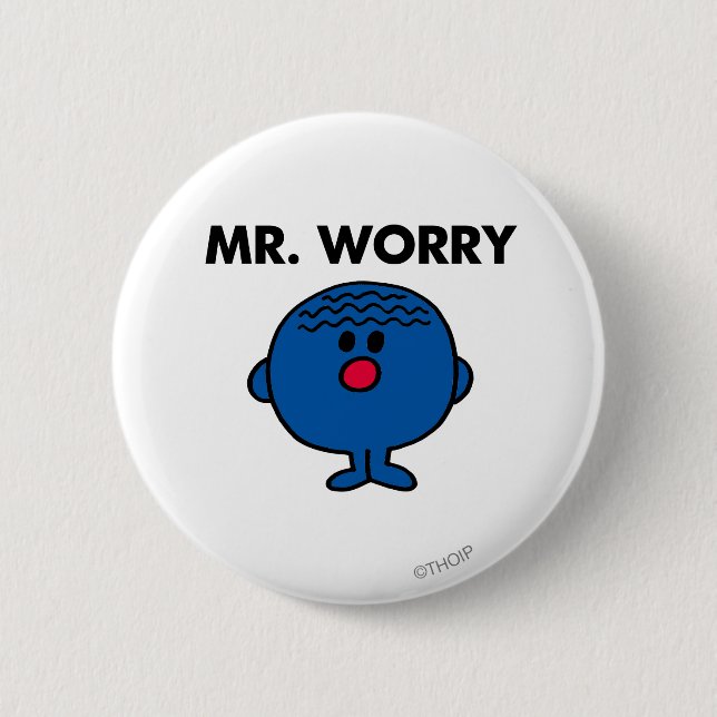 Mr Worry Classic Pinback Button (Front)
