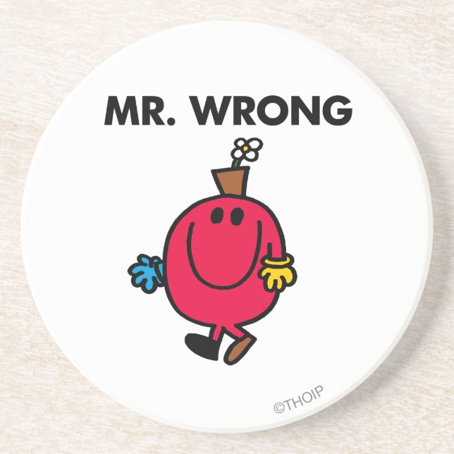 Mr Wrong Classic Sandstone Coaster (Front)