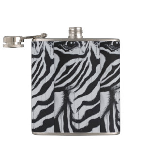 Mr. Zebra Animal Wildlife Abstract Original Art Flask