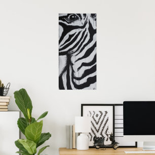 Mr. Zebra Eye Wildlife African Plains Painting Art Poster