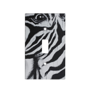 Mr. Zebra Unique Wildlife Portrait Original Art Light Switch Cover