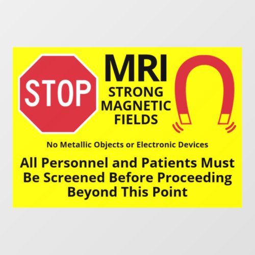 MRI Entry Warning  Floor Decals