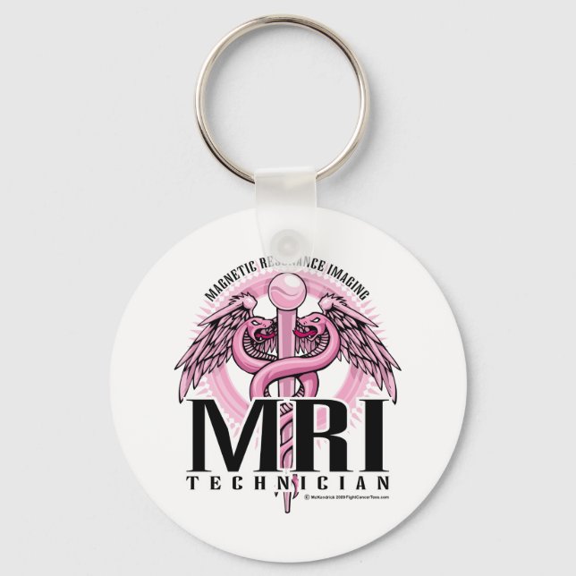 MRI Pink Caduceus Keychain (Front)