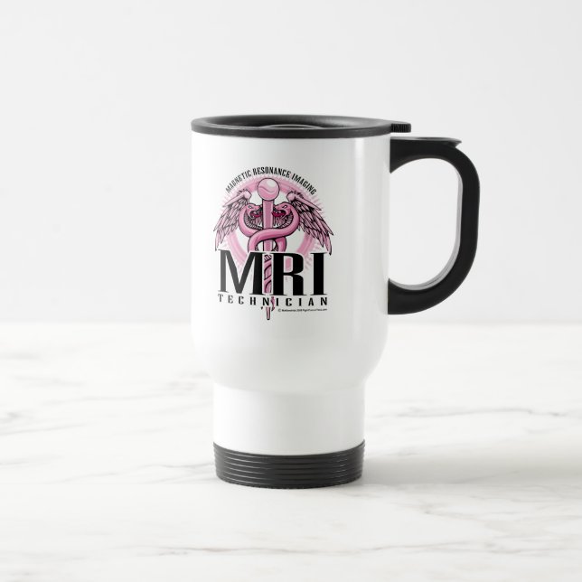 MRI Pink Caduceus Travel Mug (Right)