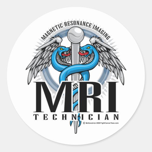 MRI Tech Caduceus Classic Round Sticker