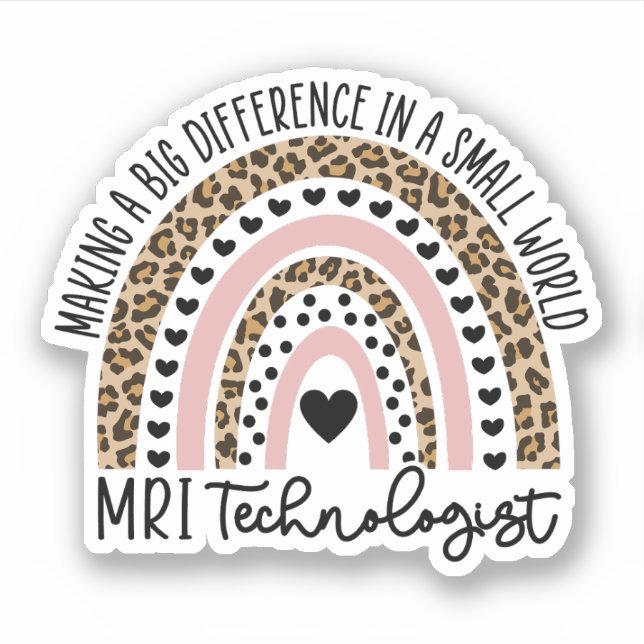 MRI Technologist Rainbow, Radiology, MRI Tech Sticker (Front)