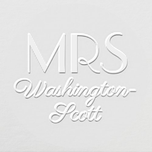 Mrs 1or2 Row Hyphenated Longer Names Wedding  Embosser