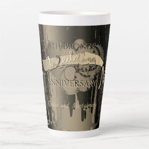 "Mrs."8th Bronze Wedding Anniversary Latte Mug