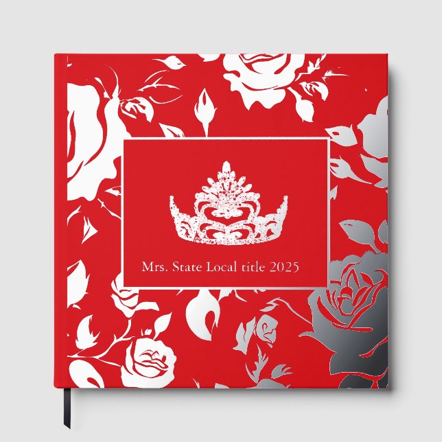 Mrs. America like Crown Foil Roses Scrapbook Foil Guest Book (Front)