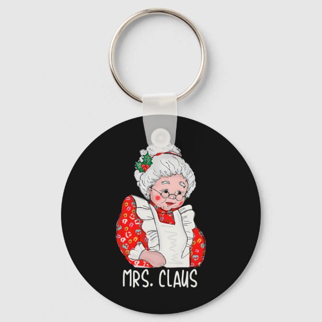 Mrs and Mr Santa Claus Couples Matching Christmas  Keychain (Front)