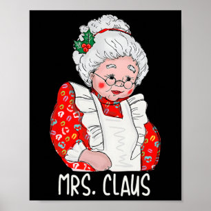 Mrs and Mr Santa Claus Couples Matching Christmas Poster