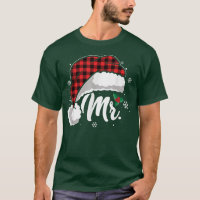 Mrs And Mr Santa Hat Buffalo Plaid Christmas Coupl