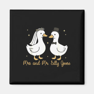 Mrs and mr silly goose wedding party funny magnet