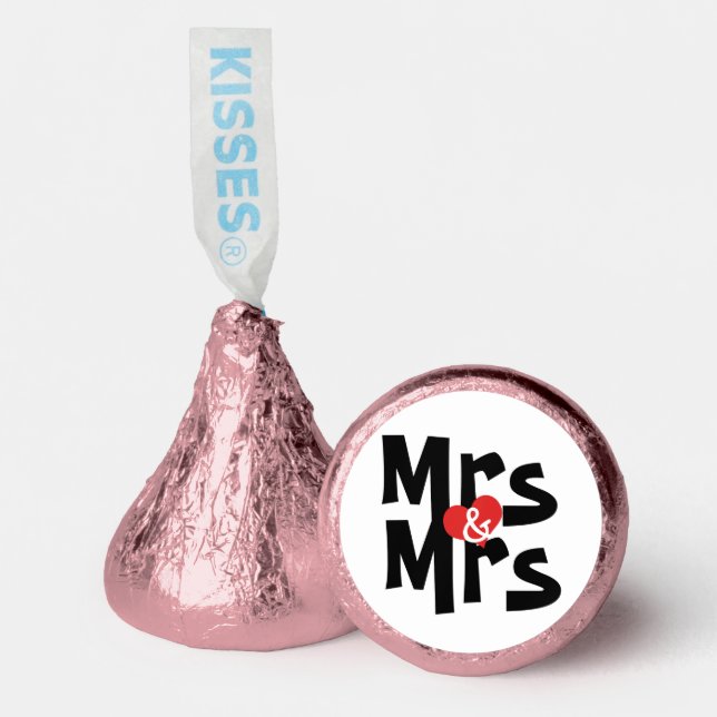 Mrs And Mrs Bold Modern Wedding Hershey®'s Kisses® (Front)