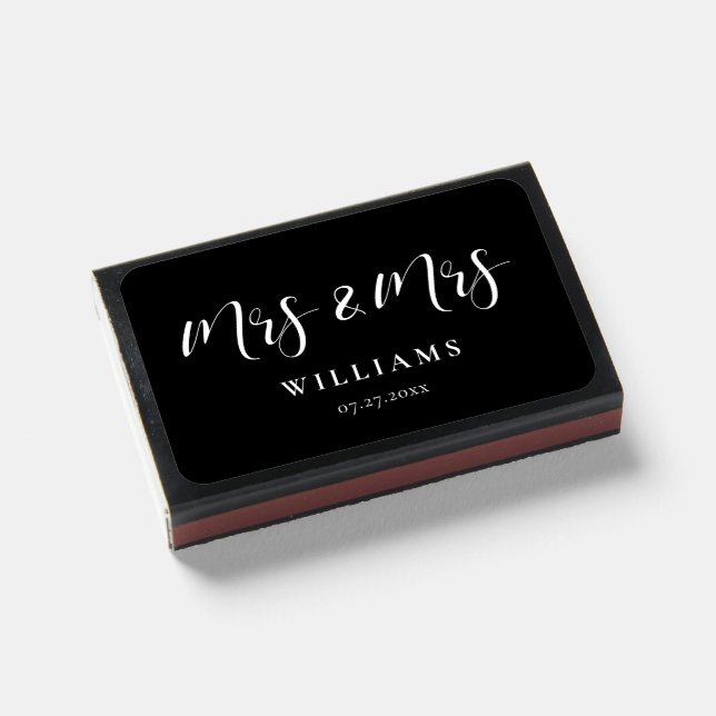 Mrs and Mrs Elegant design wedding favors Matchboxes (Front Closed)