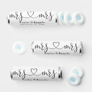 Mrs And Mrs Gay Wedding Love Heart Personalized Breath Savers® Mints
