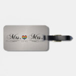 Mrs. And Mrs. Lesbian Pride Typography Design Luggage Tag at Zazzle