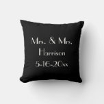 Mrs. And Mrs. Lesbian Wedding Anniversary Throw Pillow at Zazzle