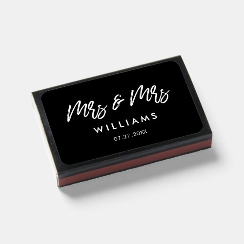 Mrs and Mrs Modern typography wedding Matchboxes