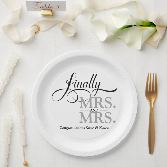 Mrs and Mrs Paper Plates (Wedding)