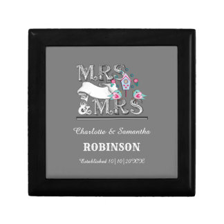 Mrs and Mrs Personalized Lesbian Wedding Gift Gift Box
