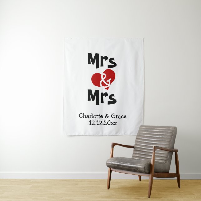 Mrs and Mrs Photo backdrop personalized wedding (In Situ)