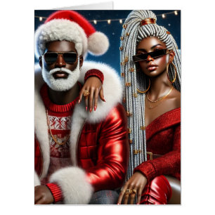 Mrs and Mrs Santa Card