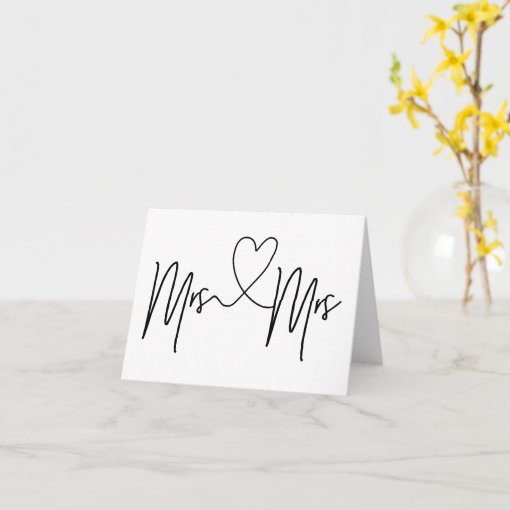 Mrs And Mrs Wedding Day Card Lesbian Wedding Card Zazzle