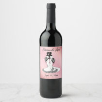 Mrs. and Mrs. Wedding Personalized Pink Wine Label