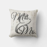 Mrs And Mrs Wood Lesbian Wedding Personalized Throw Pillow at Zazzle