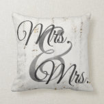 Mrs and Mrs Wood lesbian Wedding Personalized Throw Pillow<br><div class="desc">Mr and Mr White Wood lesbian Wedding Personalized Throw Pillow.  Great pillow for the gay Lesbian wedding couple Mrs and Mrs on the front and Add their Names and Personal Message on the Back.</div>
