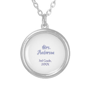 mrs anderson teachers appreciation day purple scho silver plated necklace
